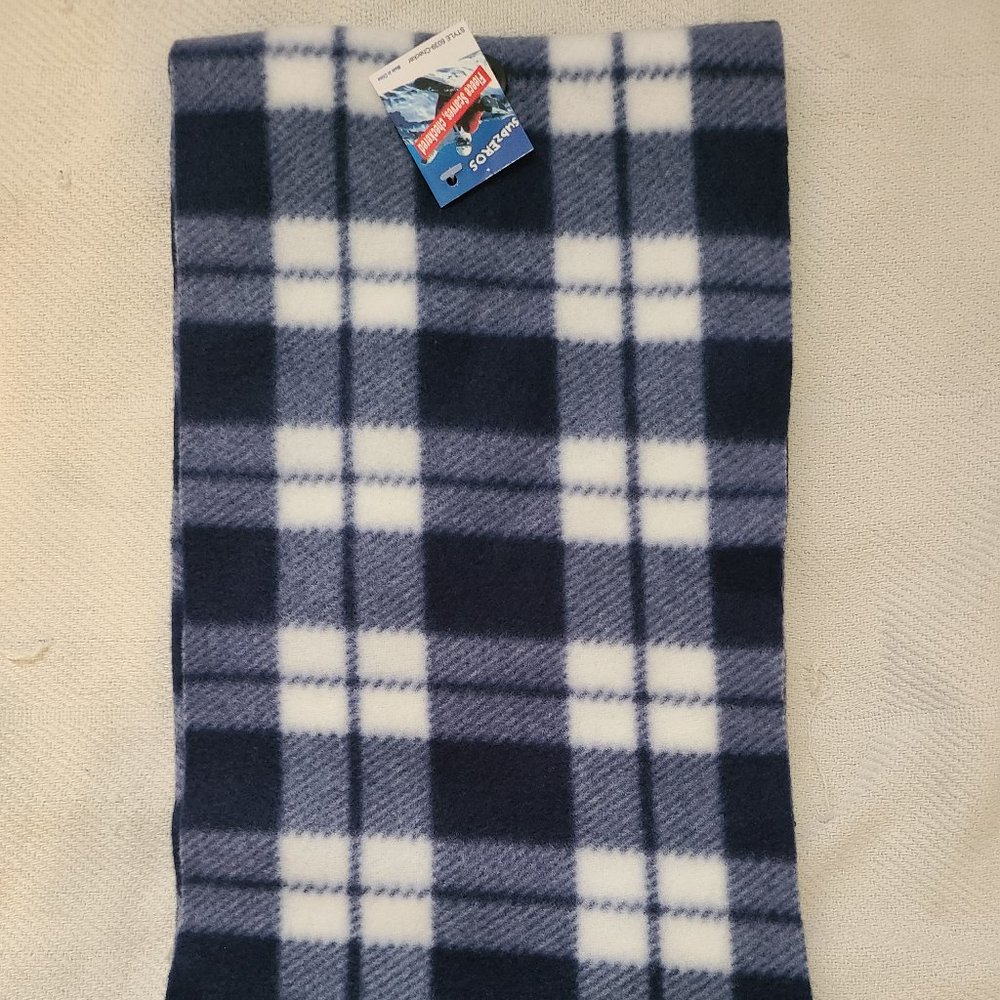 SUBZERO PLAID BLUE & WHITE FLEECE SCARF